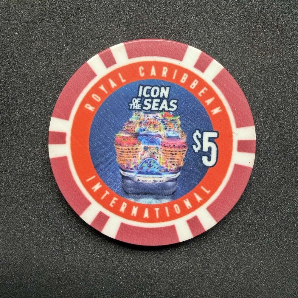 Royal Caribbean $5 CASINO ROYALE ICON OF THE SEAS Poker Chip Inaugural Sailing